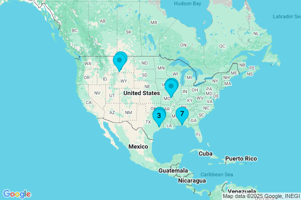 Map showing facility locations