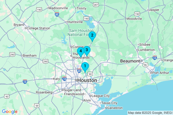 Map showing facility locations