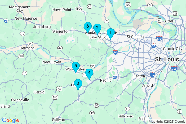 Map showing facility locations
