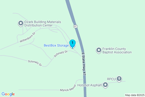 Map showing facility locations