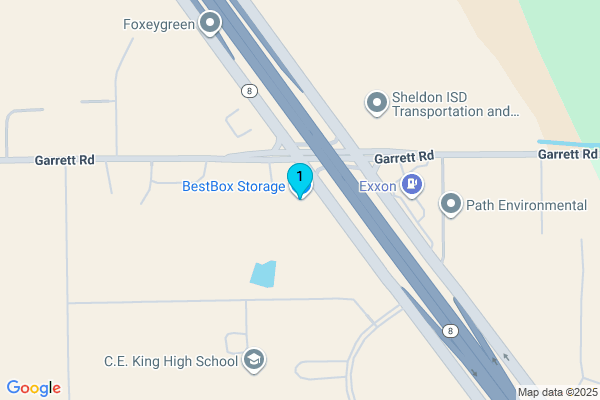 Map showing facility locations