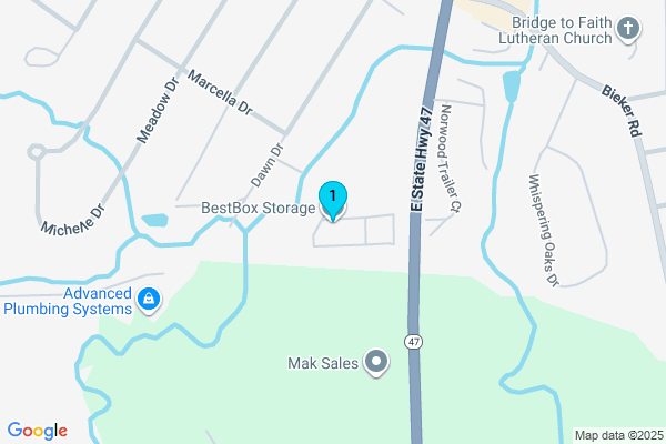 Map showing facility locations