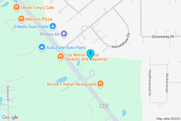 Map showing facility locations